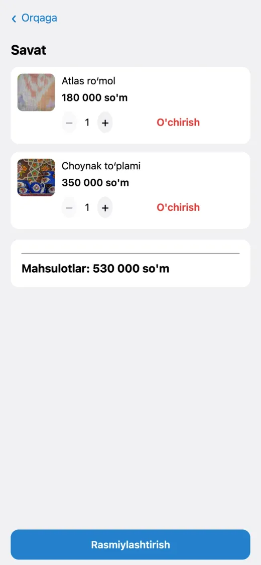 Mini Appʼdagi savat